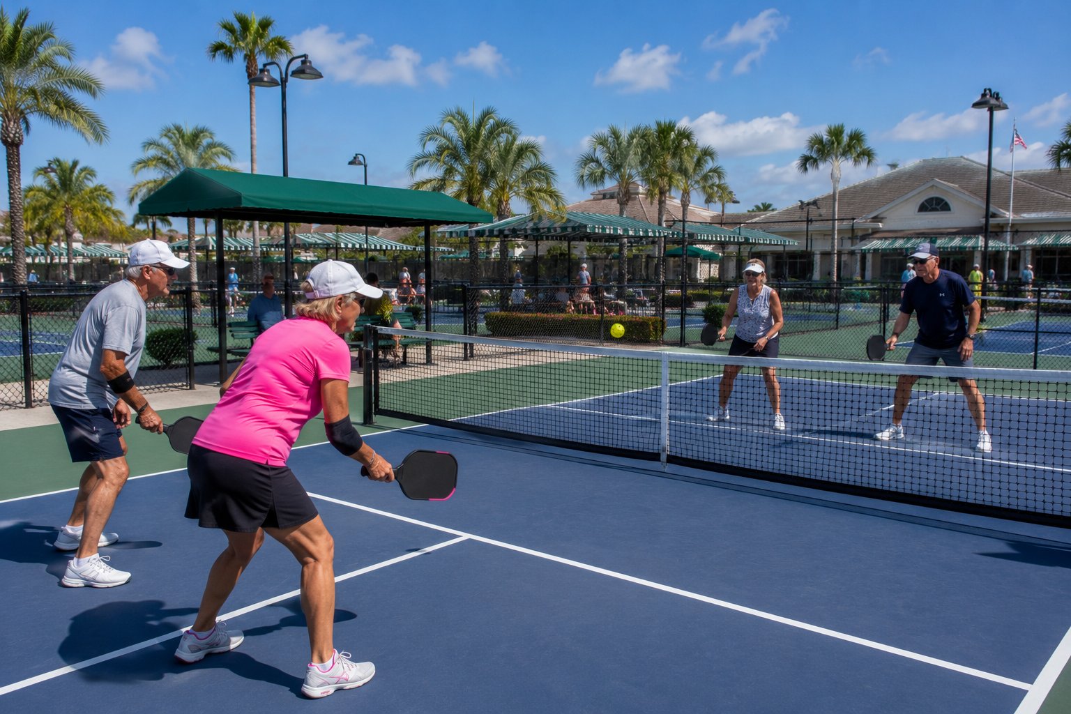 Playing pickleball